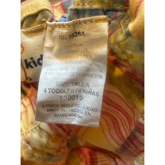 bt kids Toddler Girl Plaid Halter Top Shirt Flower Buttons Smocked Back 4T - Picture 6 of 6